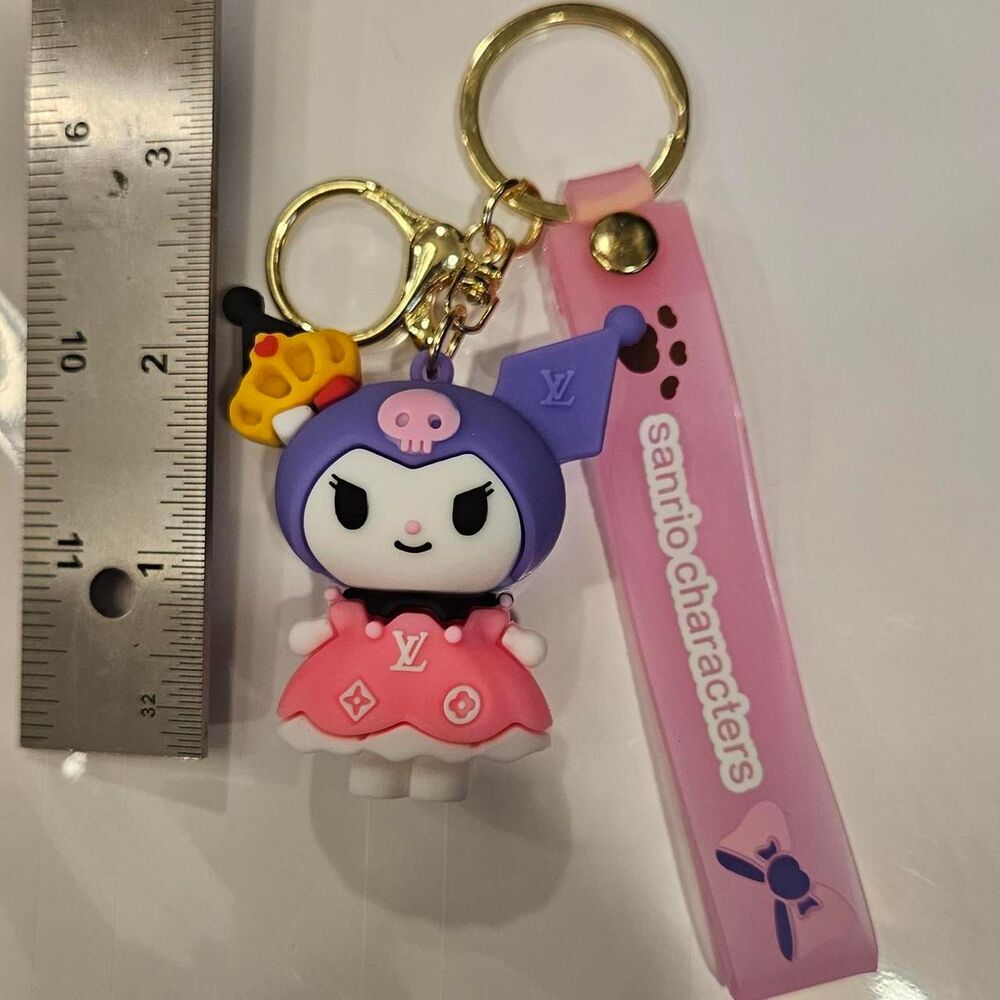 Kuromi LV Designer Women's Pink Key Chain/ Bag Charm